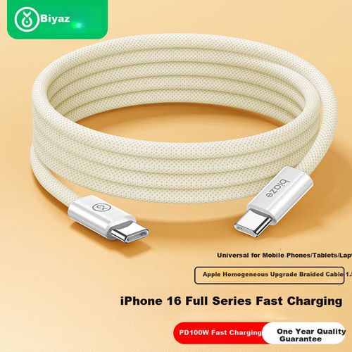 Cable BIAZE PD100W Tipo C a Tipo C Doble Conector Negro