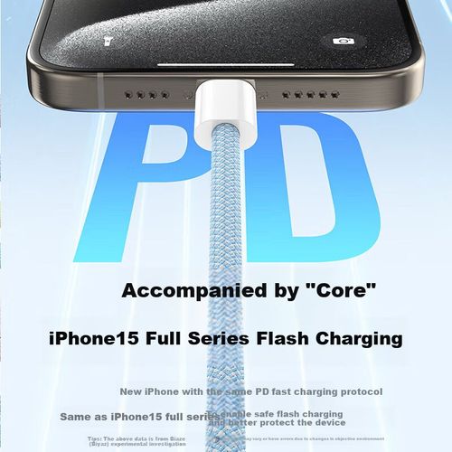 Cable BIAZE PD100W Tipo C Doble Conector 1.5m Negro