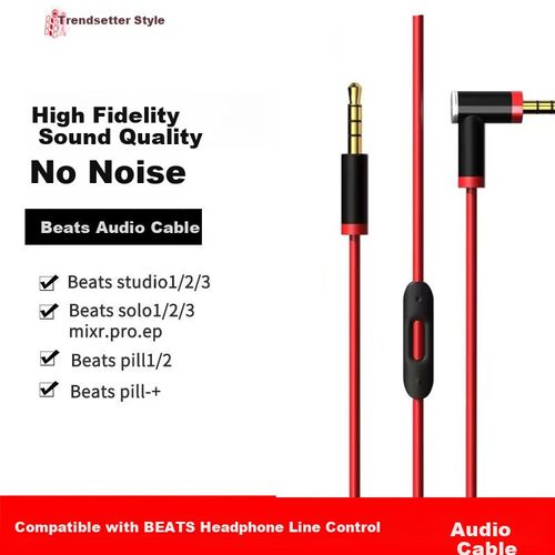 Cable Chaofan para auriculares Beats Solo3/2 Studio2/3 Mixr Pro con micrófono negro rojo