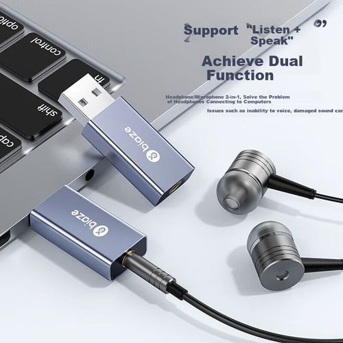 Adaptador BIAZE USB a 3.5 mm Negro