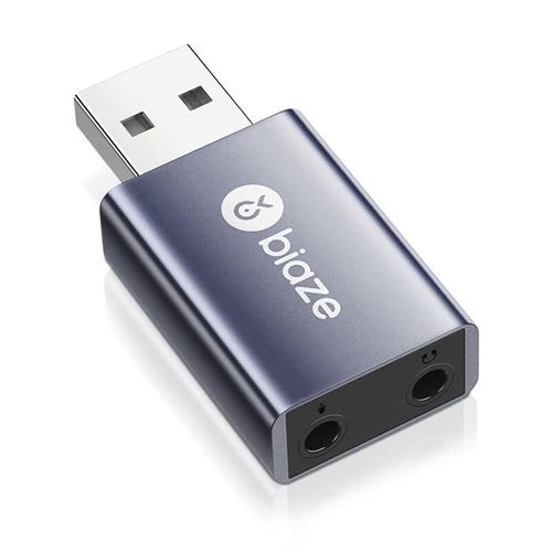 Tarjeta de sonido BIAZE USB a jack 3.5mm Negro