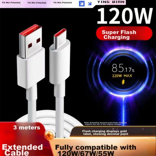 Cable YINGQIAN USB Tipo-C a USB Tipo-C 3m Negro