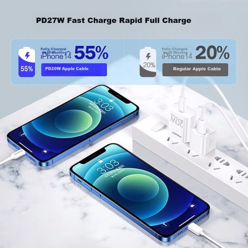 Cable Pisen USB-C a Lightning PD27W Blanco