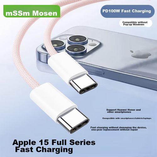 Cable MSSM Tipo C a Tipo C Blanco Rosa Azul