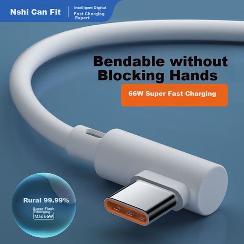 Cable Nengshi Tipo C a Tipo C 66W Blanco 2m