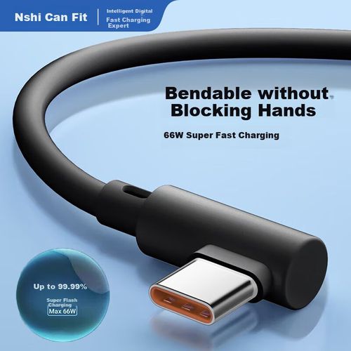 Cable Nengshi Tipo C a Tipo C 66W 6A Negro