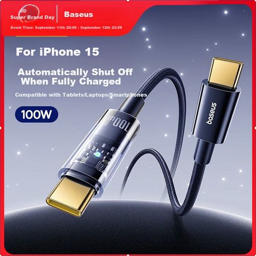 Cable Baseus PD100W Tipo C Doble Azul