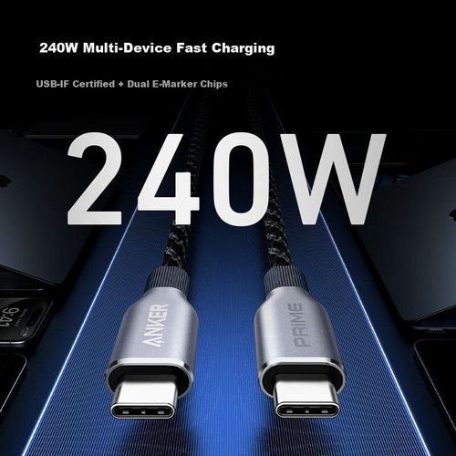 Cable Anker Prime 240W Tipo C a Tipo C Negro