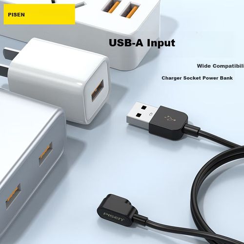 Cable PISEN CYE-AP10-100 USB-A Magnético Blanco/Negro