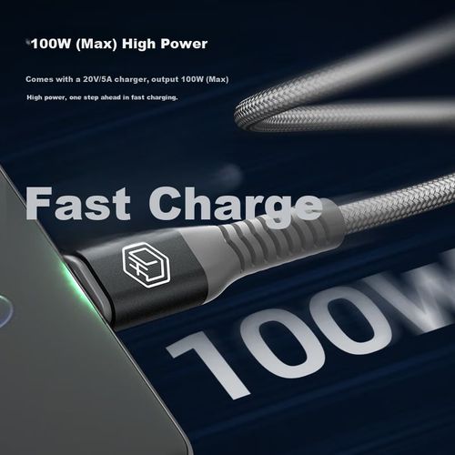 Cable JD Tipo C a Tipo C Trenzado 6A 1.5m Negro