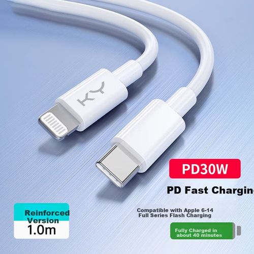 Cable KY Kangyou Tipo C a Tipo C 6A 100W Verde Militar 1m