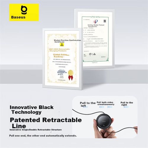 Cable Baseus CharaTOn Retráctil Tipo C a Tipo C Negro