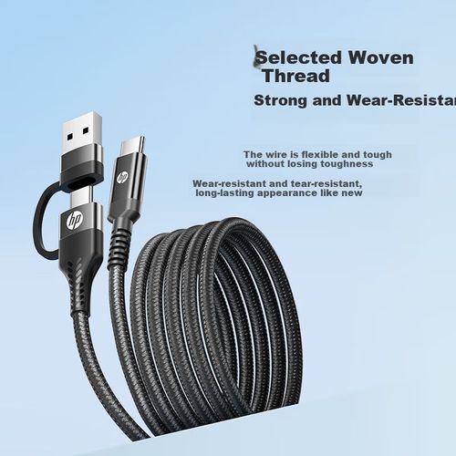 Cable HP B6BM2P3 USB Tipo A y Tipo C a Tipo C Negro