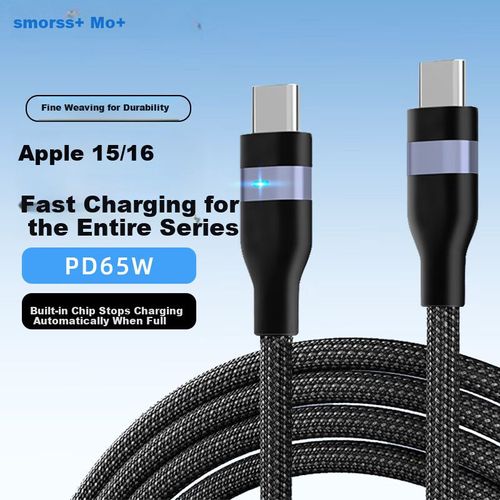 Cable Smorss Apple Tipo C a Lightning y Tipo C Verde 1.5 m
