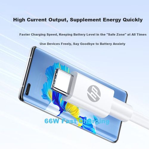 Cable HP USB-A a Tipo C Blanco 1m 66W