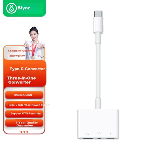 Adaptador BIAZE P21 Tipo C a 3.5 mm Blanco