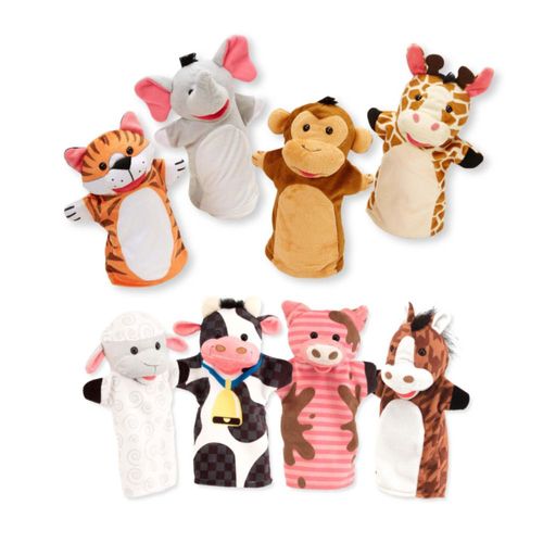 Set de marionetas de mano Melissa & Doug Animal Zoo & Farm Friends