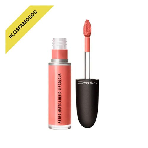 Lapiz labial liquido Retro Matte Mac Cosmetics Burnt Spice color rosa