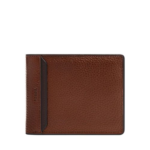 Cartera Fossil con tapa plegable para hombre Huntington Brown Leather