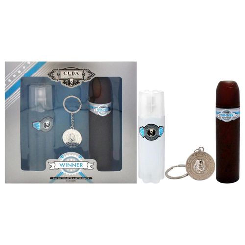 Perfume Cuba Winner para hombre en aerosol EDT de 100 ml y crema para después del afeitado de 100 ml
