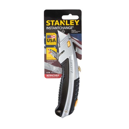 Cuchillo multiusos Stanley 10788 curvo con 3 hojas de acero con alto contenido de carbono