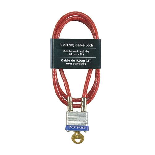 Cable Lock Master Lock 719D de acero con candado integrado de 91 cm