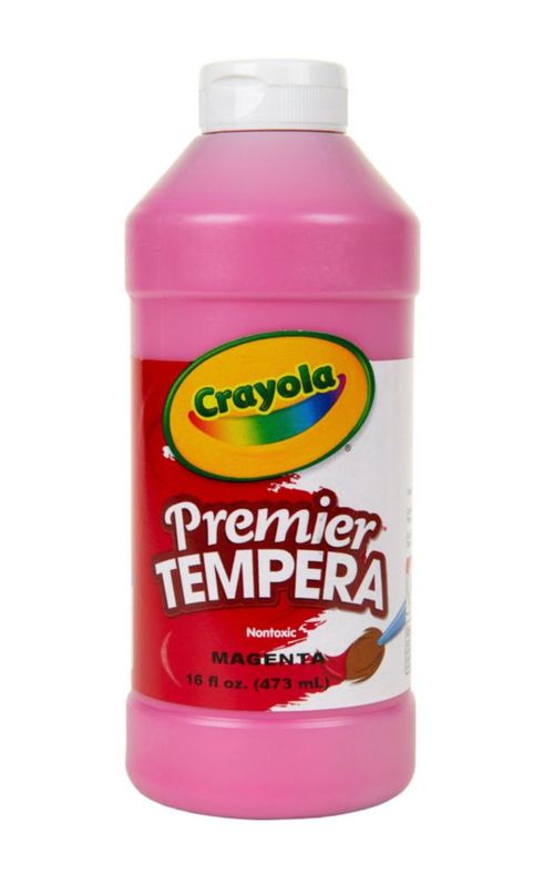 Pintura Crayola Premier Tempera Magenta 473 ml no tóxica para niños