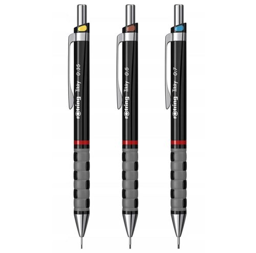 Juego de lápices mecánicos RoTring Tikky de 3 piezas Black Barrel