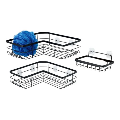 Organizador de Ducha Esquinero Amazon Basics Acero Inoxidable Set de 3