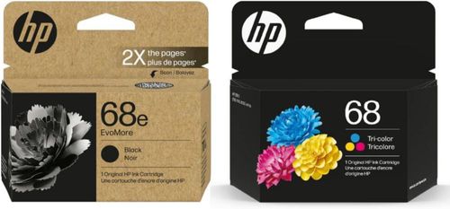 Cartuchos de tinta HP Original 68e evoMore High Yield (paquete de 2)