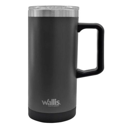 Taza térmica Wallis modelo M28906117, con protector deslizante a salpicaduras, 530 ml, gris olivo mate