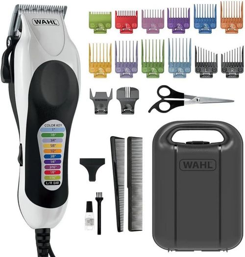 Wahl Color Pro Plus Cortadora de Cabello Profesional Con Cable y Peines De Colores Kit Completo 22 Piezas