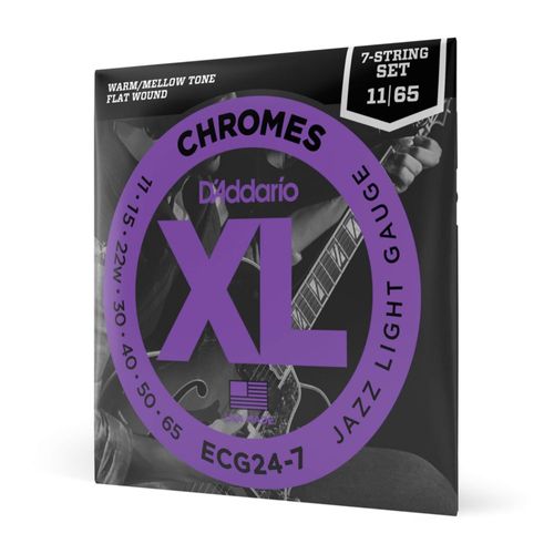 Cuerdas para guitarra D'Addario XL Chromes ECG24-7 Jazz Light de 7 cuerdas