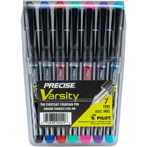 Pluma estilográfica PILOT Precise Varsity 90029 punta mediana paquete de 7
