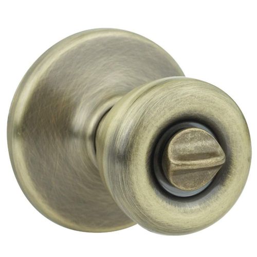 Pomo de puerta Kwikset 300T 5 CP RCL RCS BBPKG Tylo para cama o baño latón envejecido