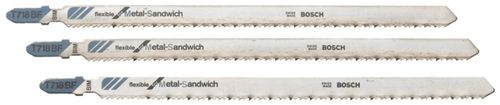 Hojas de sierra caladora Bosch T718BF3 14 TPI 18 cm para sándwich vástago en T