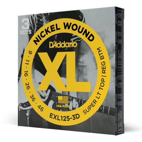 Cuerdas para guitarra eléctrica D'Addario EXL125-3D Nickel Wound