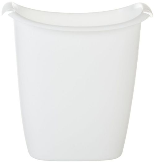 Bote de basura Rubbermaid de plástico blanco de 13 litros para cocina/oficina