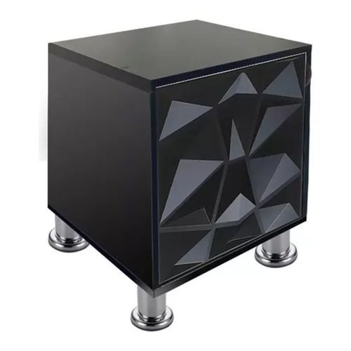 Buro Recamara Mueble Luz Led Ensamblado Minimalista Negro