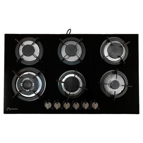 Parrilla Gas 6 Quemadores Vidrio Templado Empotrable Shorbull