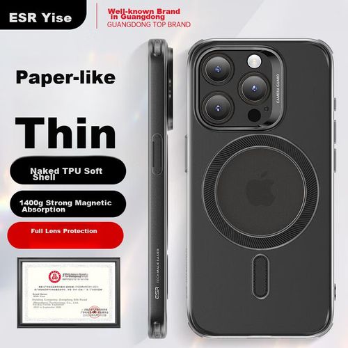 Funda Para IPHONE 15 Pro Max ESR TPU Negro Translúcido Resistente a golpes