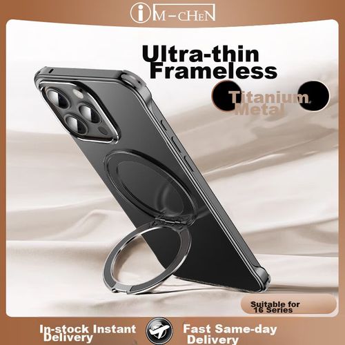 Funda Para IPHONE 16 Pro Max IM-CHEN Aleación Aluminio Negro