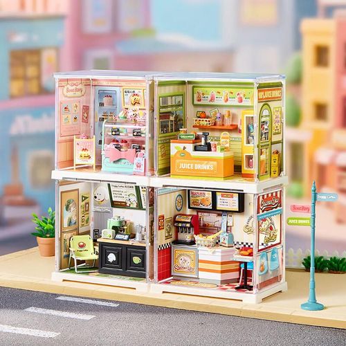 Casa De Muñecas Rolife Super World Mini Cafetería Bloques De Construcción