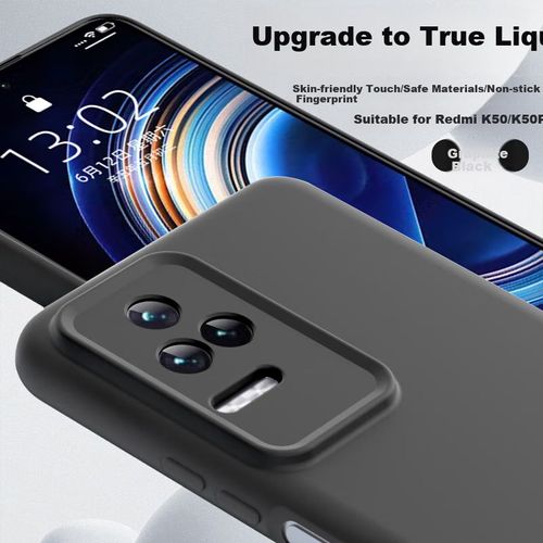 Funda Para REDMI K50 Ba Era Silicona Líquida Negro