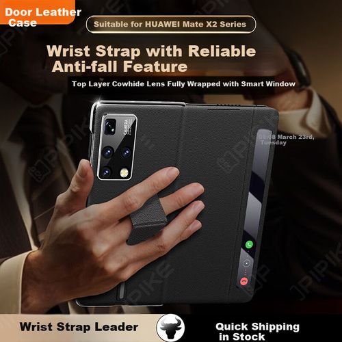 Funda Para HUAWEI Mate X2 PIPIKE Cuero Negro Resistente al agua