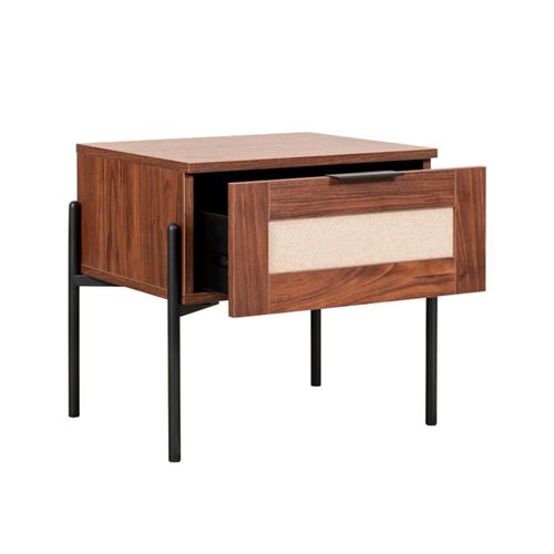 Buró 50x40 cm Negro y Nogal con Diseño Bicolor y Amplio Espacio Organizador