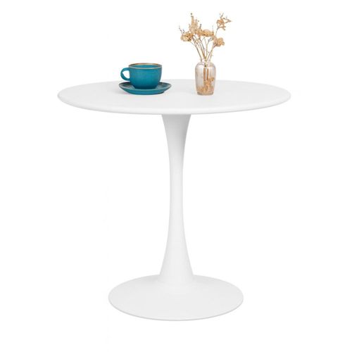 Mesa Exterior 80 cm Blanca con Diseño Compacto y Resistente para Terraza