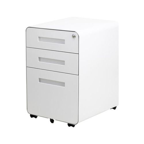 Archivero Metálico 2+1 Gavetas Blanco con Cajón Papelería y Archivo Carta