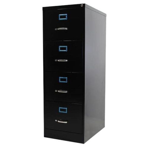 Archivero Metálico 4 Gavetas Tamaño Oficio Negro con Alta Capacidad