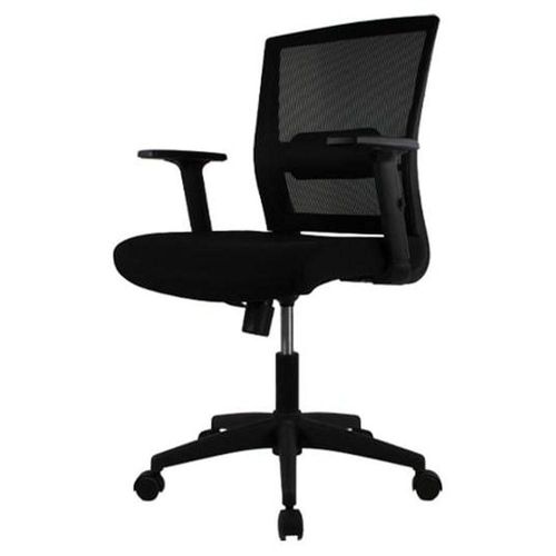 Silla Ejecutiva Negra en Malla con Soporte Lumbar y Base Giratoria